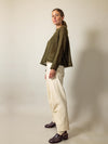 Sheer MOHAIR Raglan Sleeve Sweater . Olive