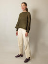 Sheer MOHAIR Raglan Sleeve Sweater . Olive
