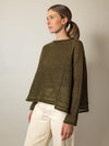 Sheer MOHAIR Raglan Sleeve Sweater . Olive