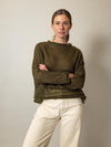 Sheer MOHAIR Raglan Sleeve Sweater . Olive