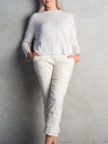 COTTON Textured Rib Jumper .  Oyster