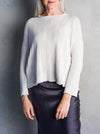 COTTON Textured Rib Jumper .  Oyster