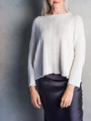 COTTON Textured Rib Jumper .  Oyster