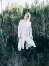 MERINO WOOL Roll Neck Jumper . Peony