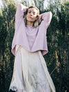 MERINO WOOL Roll Neck Jumper . Peony