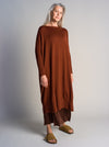 MERINO WOOL Long Knitted Jumper Dress . Raisin