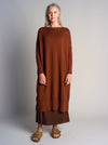 MERINO WOOL Long Knitted Jumper Dress . Raisin