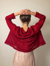 Sheer MOHAIR Raglan Sleeve Sweater . Raspberry