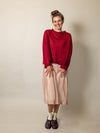 Sheer MOHAIR Raglan Sleeve Sweater . Raspberry