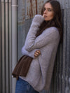 MOHAIR + MERINO Waffle V Neck Jumper . Silver