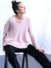 COTTON V Neck Swing Sweater - Shell