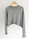 COTTON Textured Knit Jumper . . . Silver